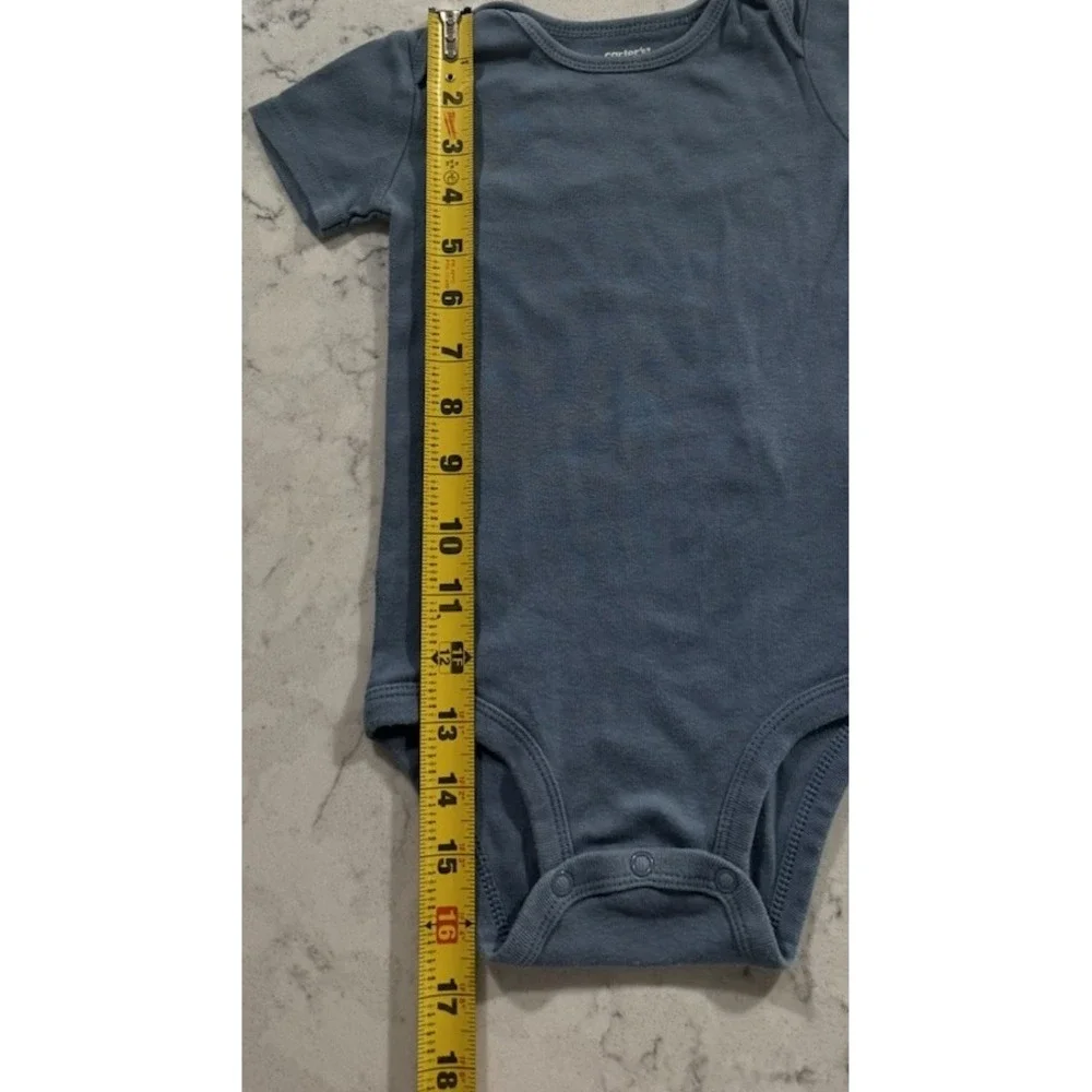 Carters Baby Boy Bodysuit 18 Months Steel Blue Short Sleeve Cotton 1R839910